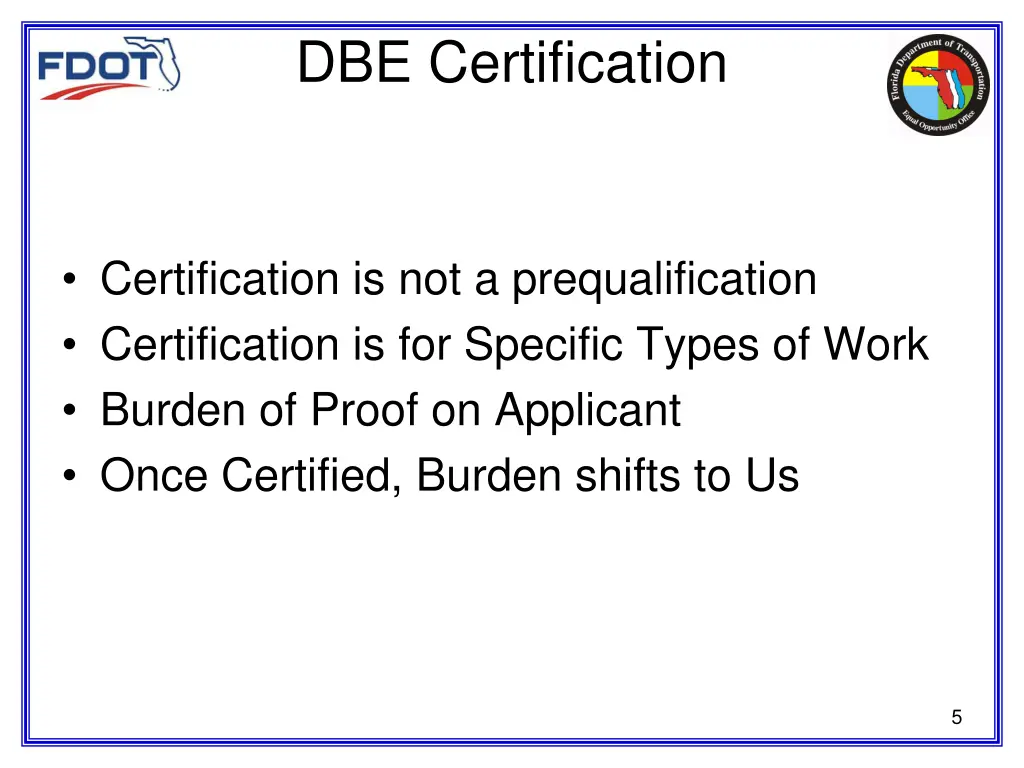 dbe certification
