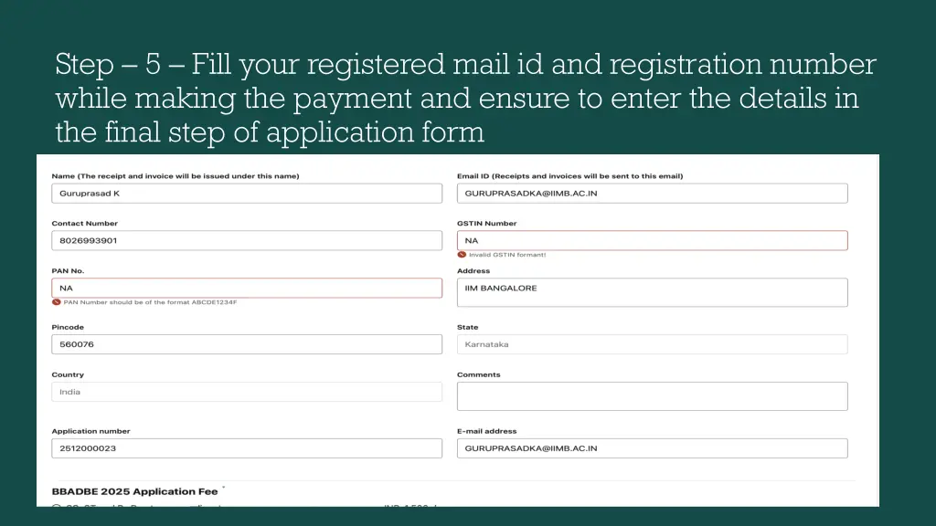 step 5 fill your registered mail