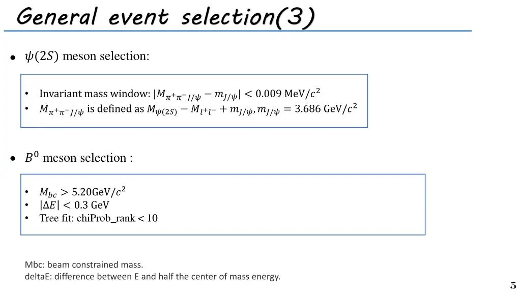 general event selection 3