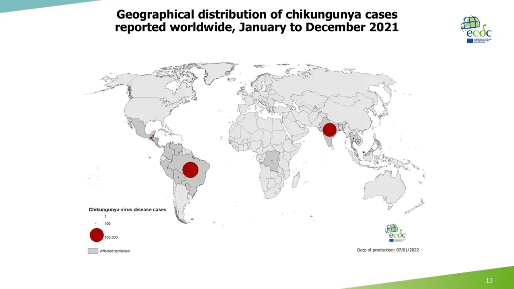 geographical distribution of chikungunya cases 1