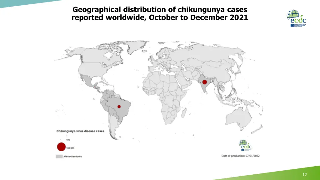 geographical distribution of chikungunya cases