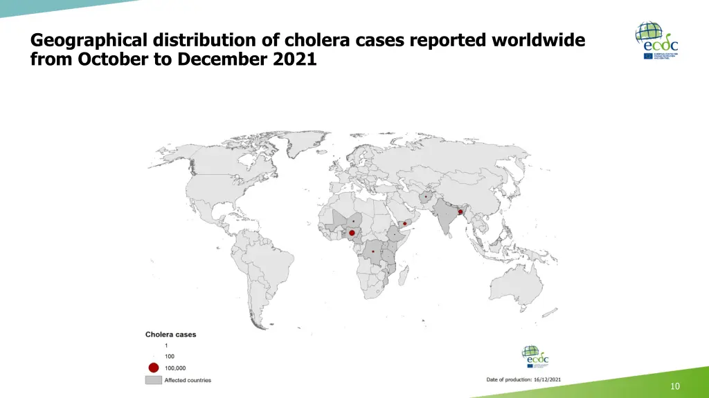 geographical distribution of cholera cases