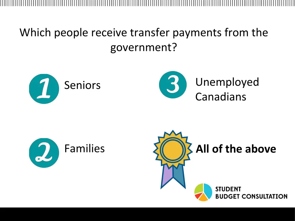 which people receive transfer payments from 1
