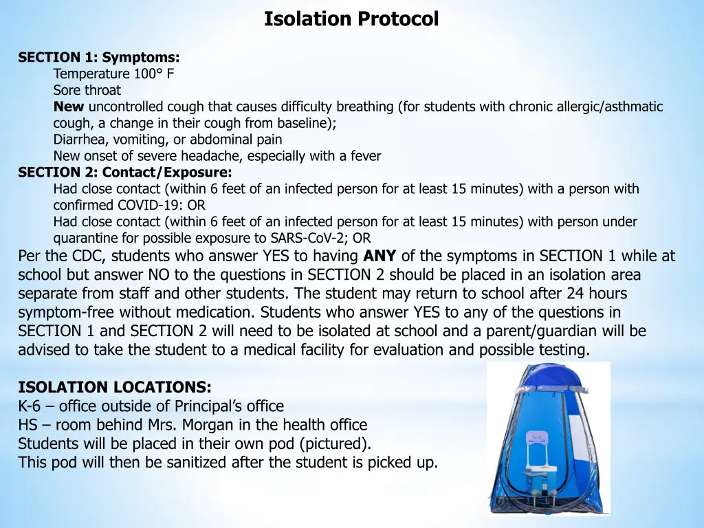 isolation protocol