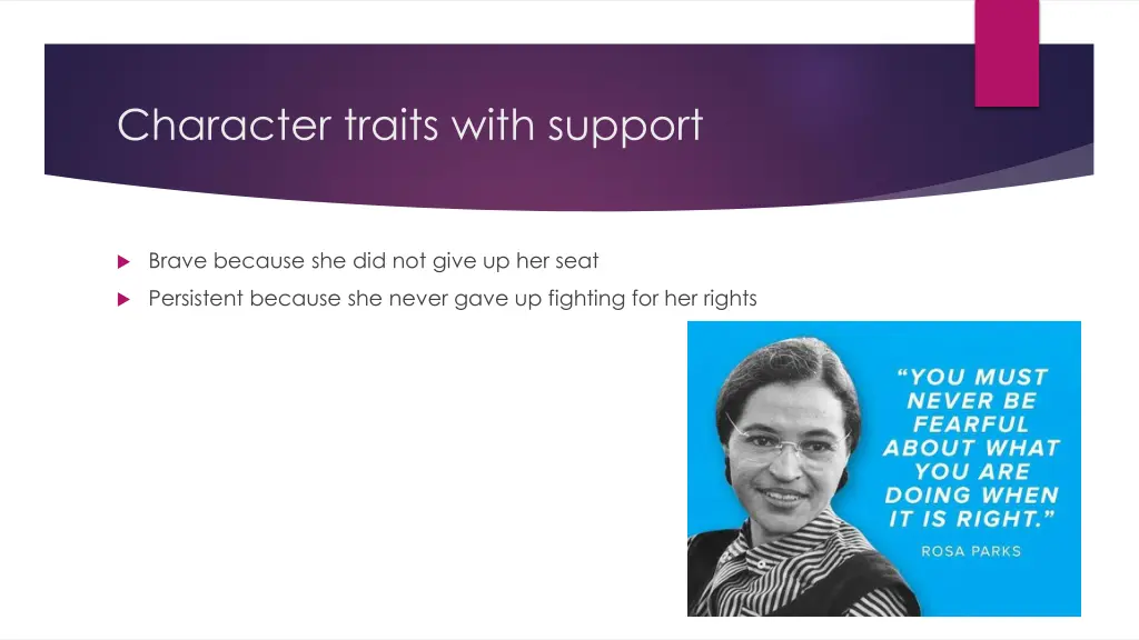 character traits with support