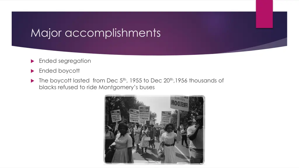 major accomplishments