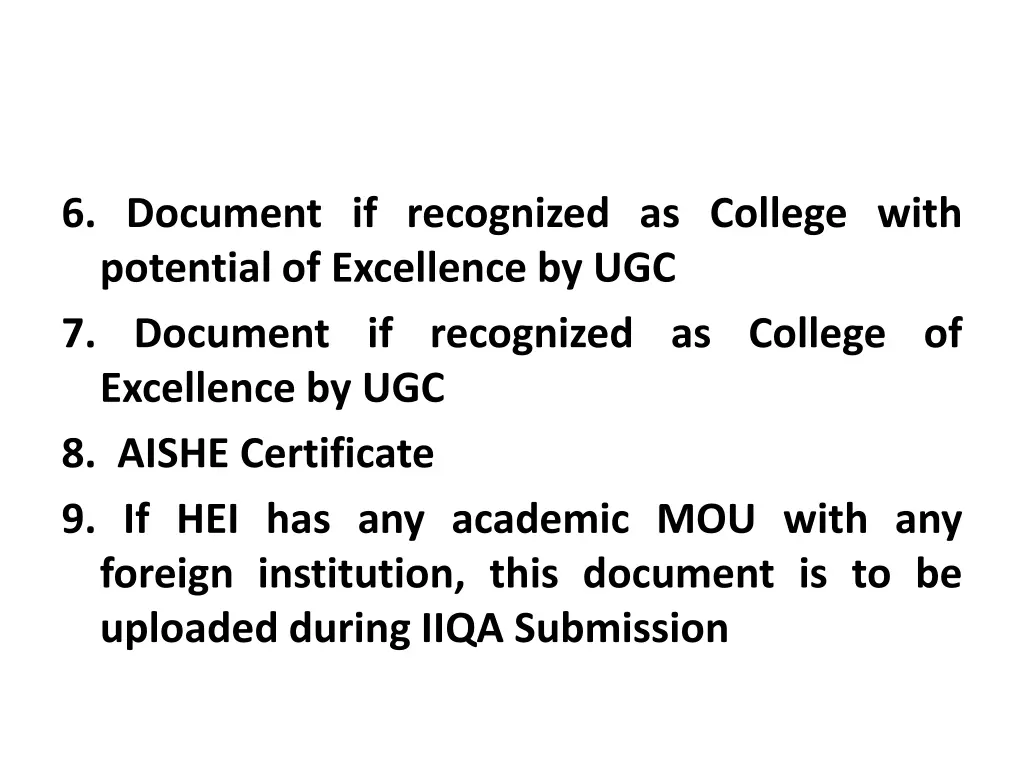 6 document if recognized as college with