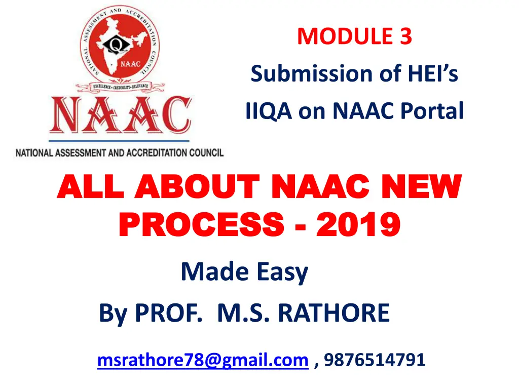 module 3 submission of hei s iiqa on naac portal
