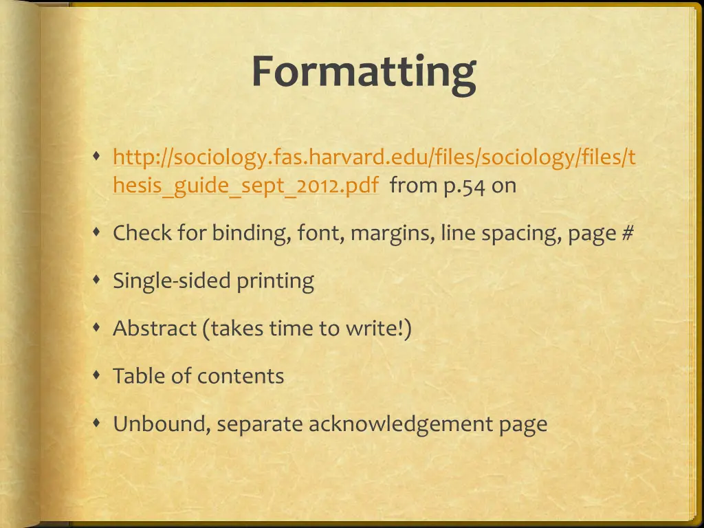 formatting