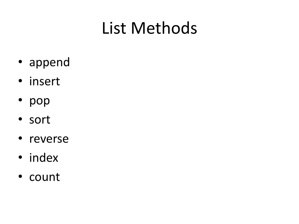 list methods