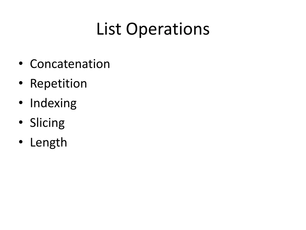 list operations