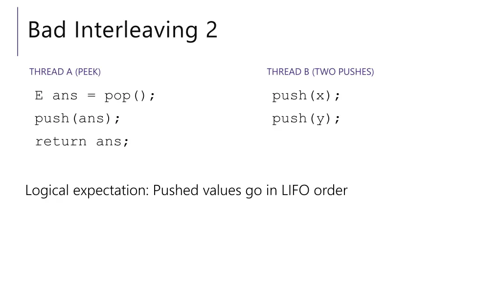 bad interleaving 2 1