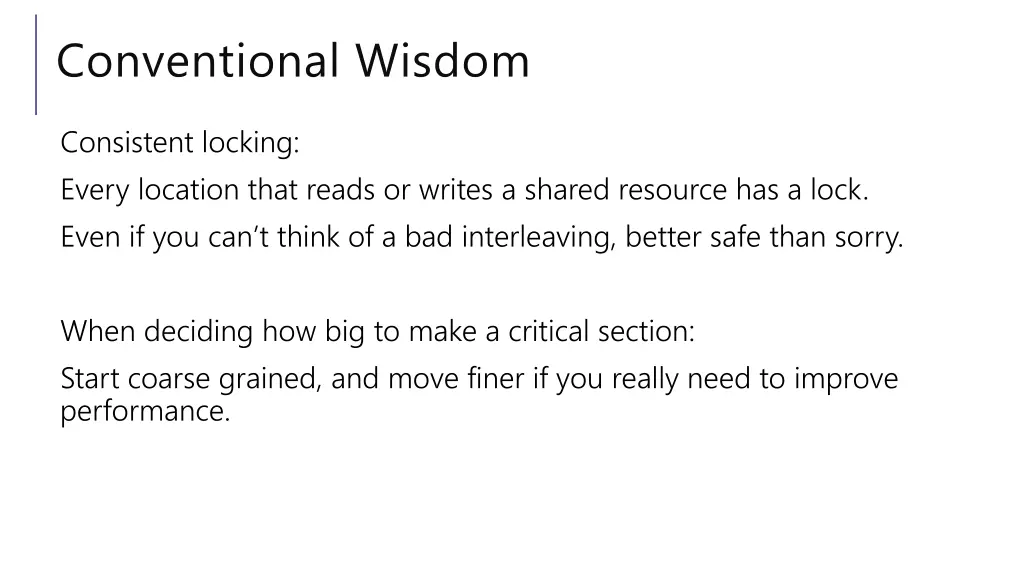 conventional wisdom 2