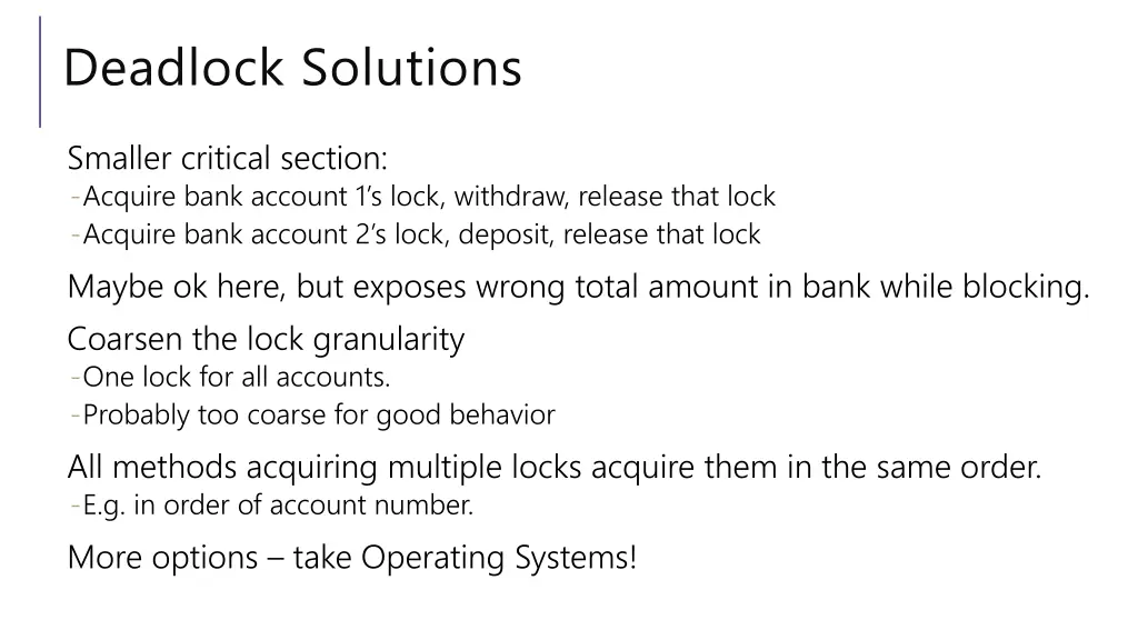 deadlock solutions