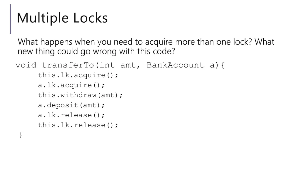 multiple locks