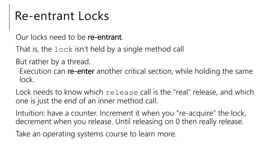 re entrant locks 1