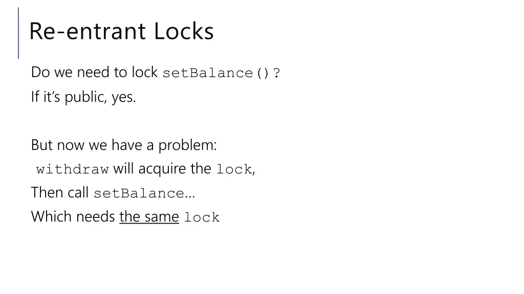 re entrant locks