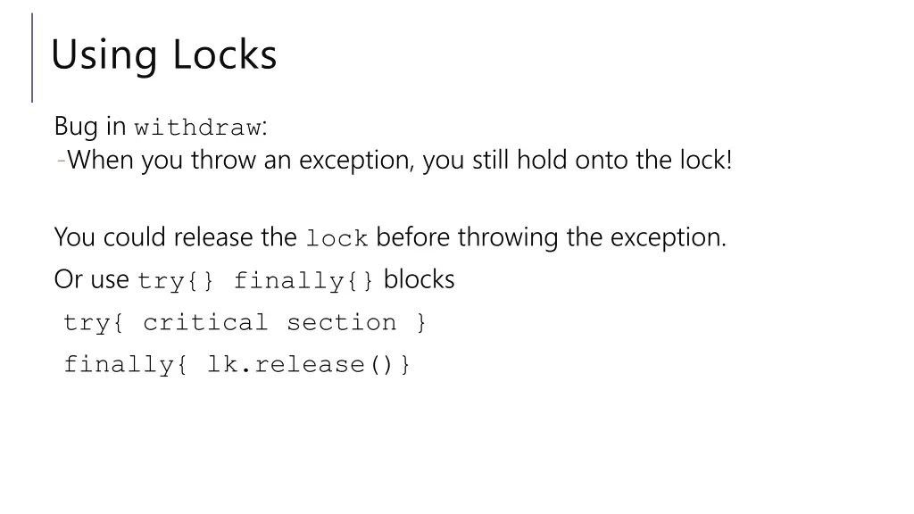using locks 3