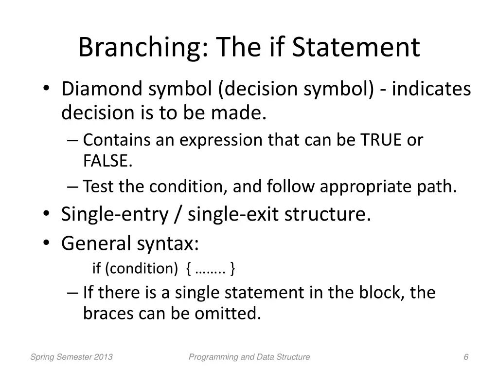 branching the if statement