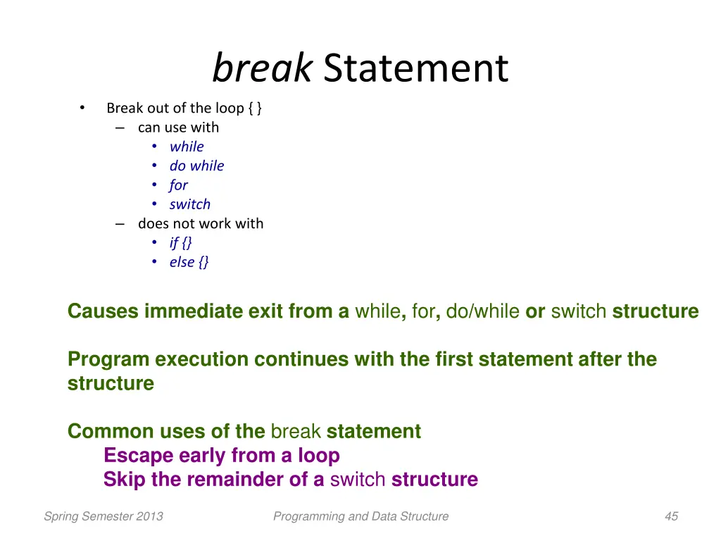 break statement