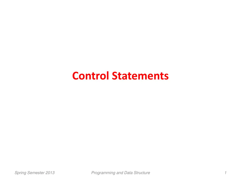 control statements