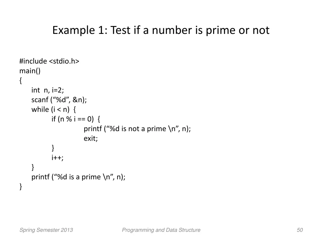 example 1 test if a number is prime or not