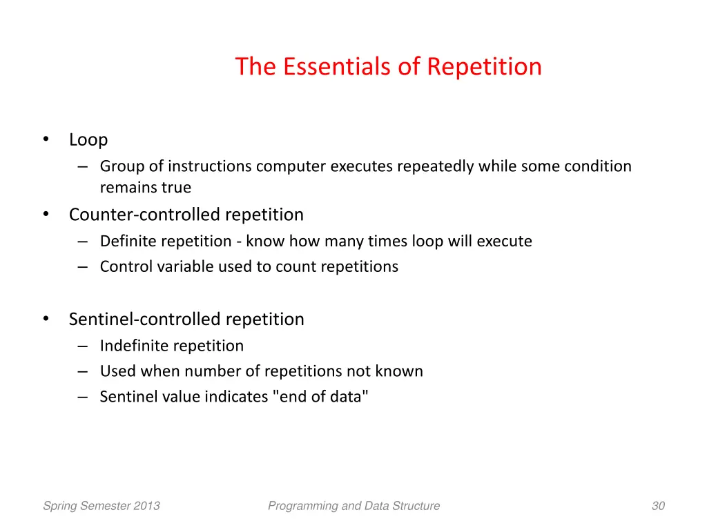 the essentials of repetition