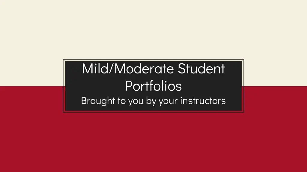 mild moderate student portfolios brought
