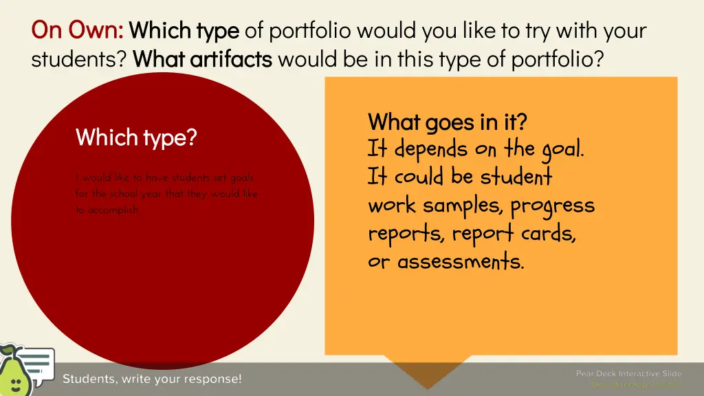 on own on own which type which type of portfolio