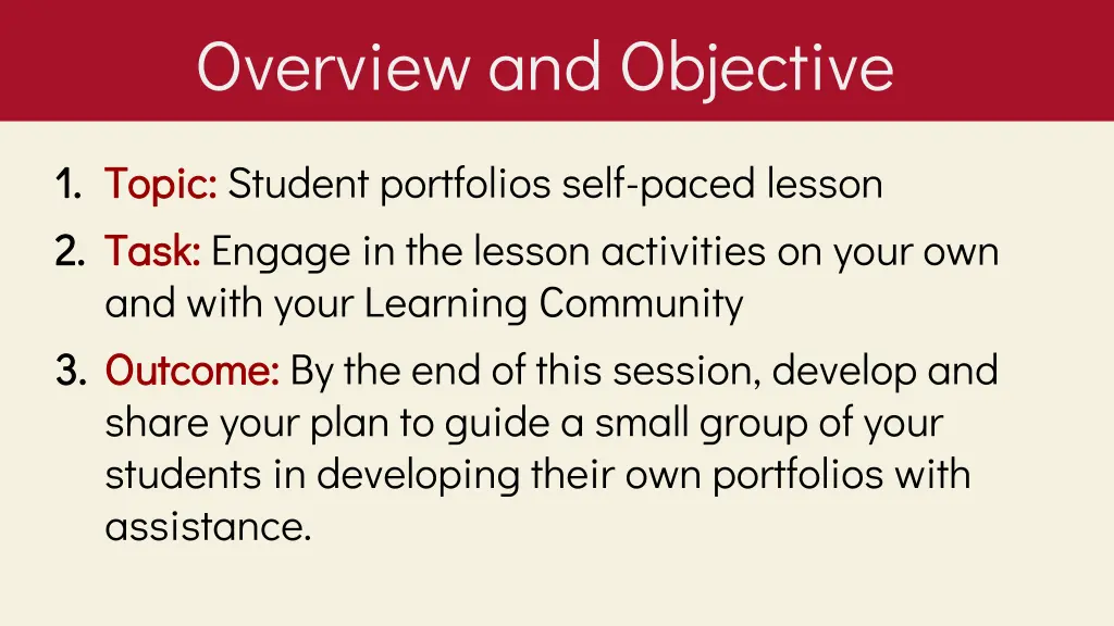 overview and objective
