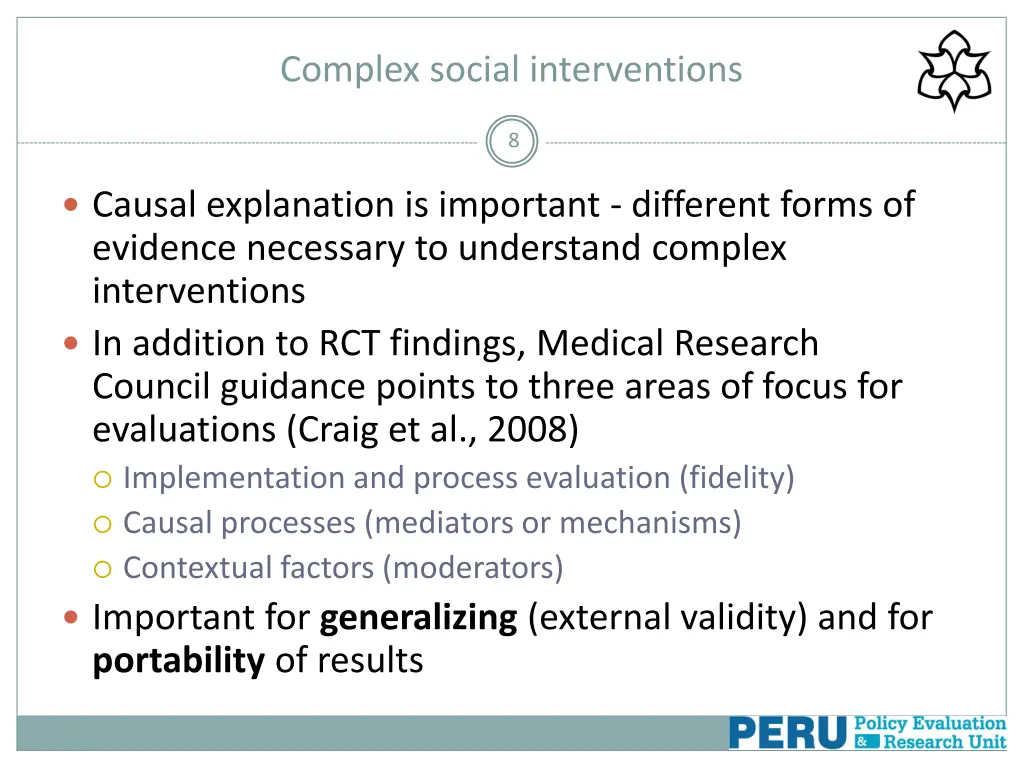 complex social interventions