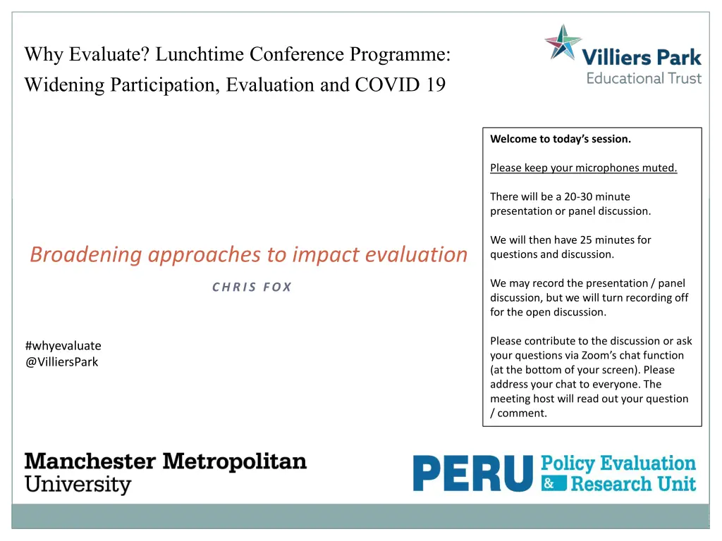 why evaluate lunchtime conference programme