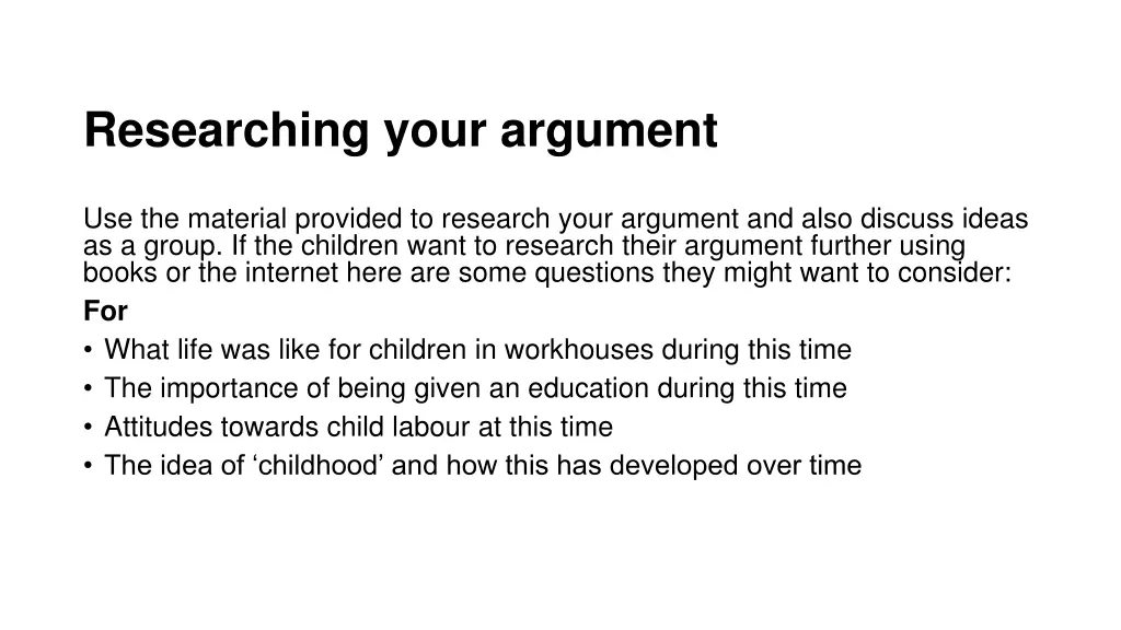 researching your argument