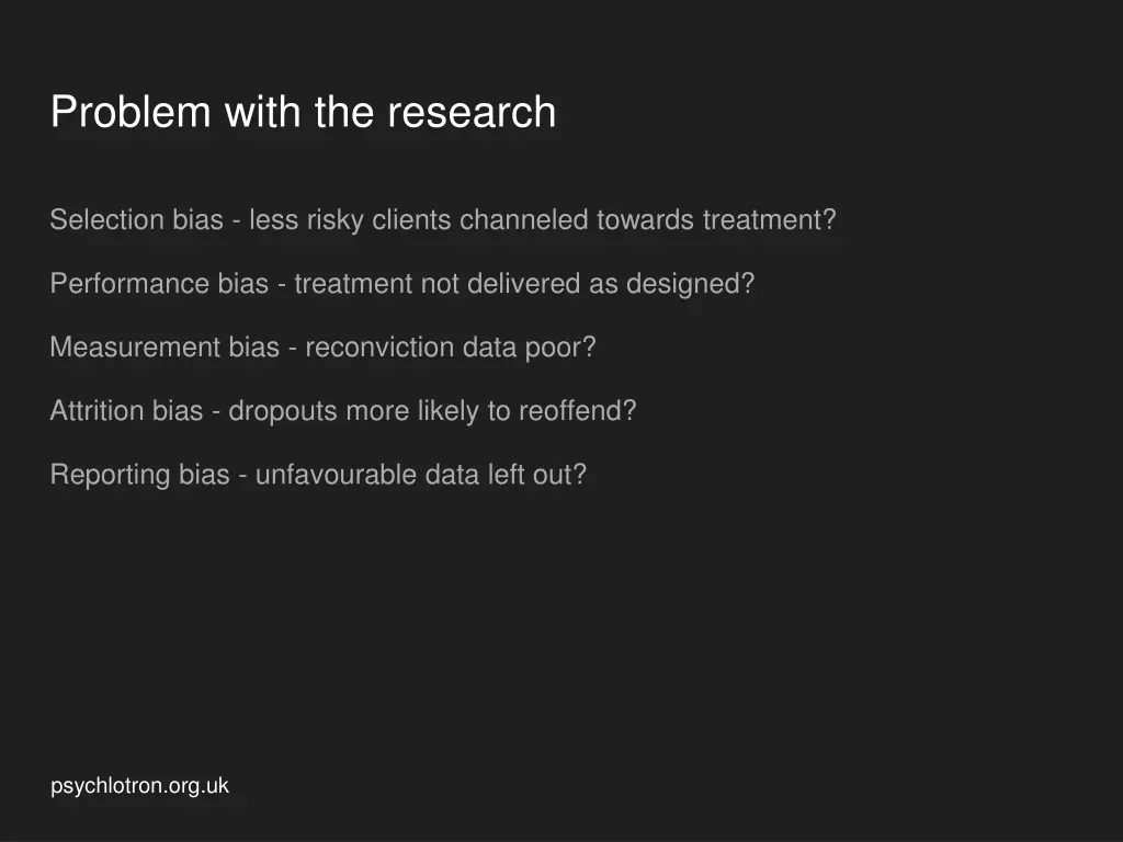 problem with the research