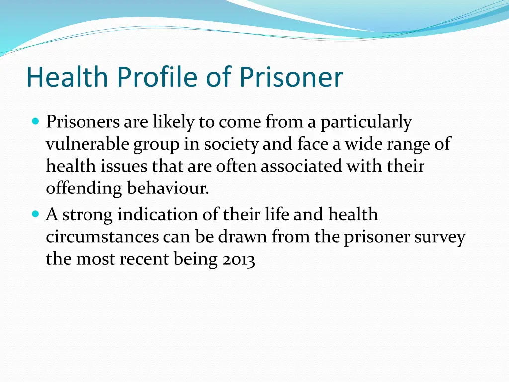 health profile of prisoner