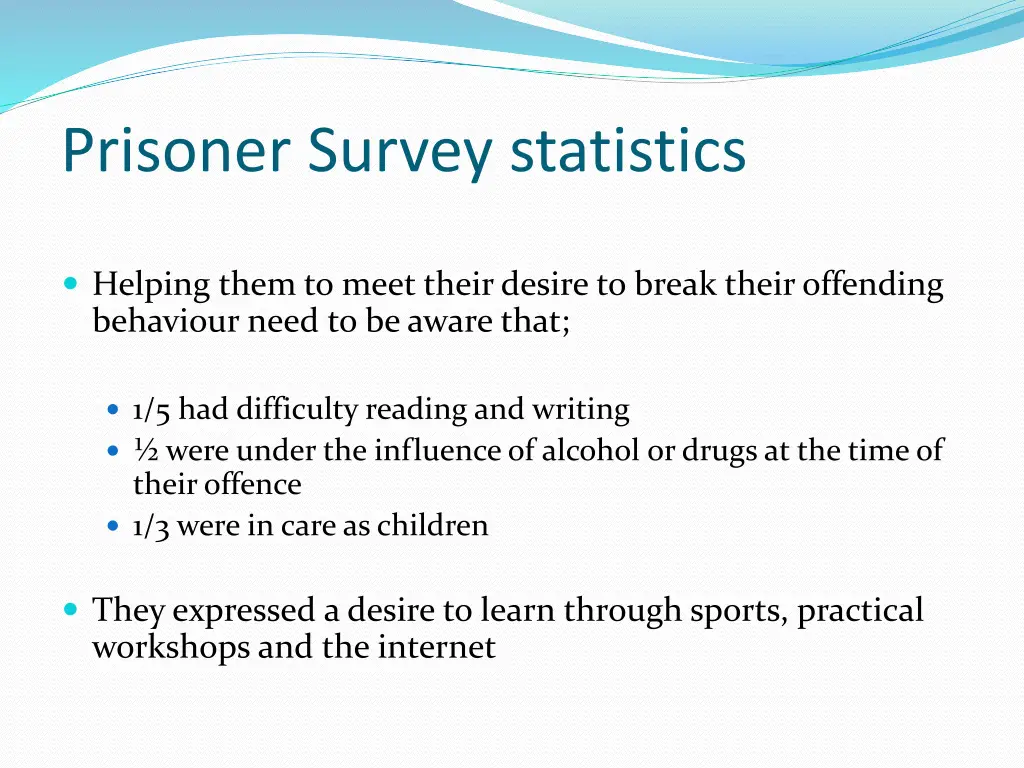 prisoner survey statistics 5