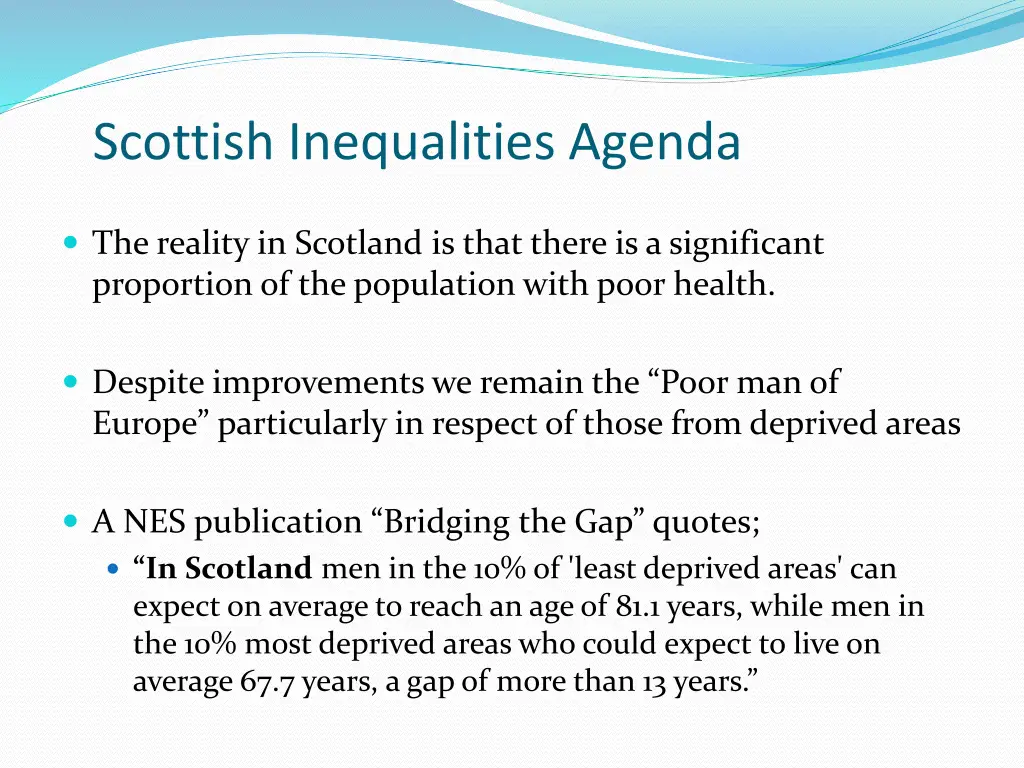 scottish inequalities agenda