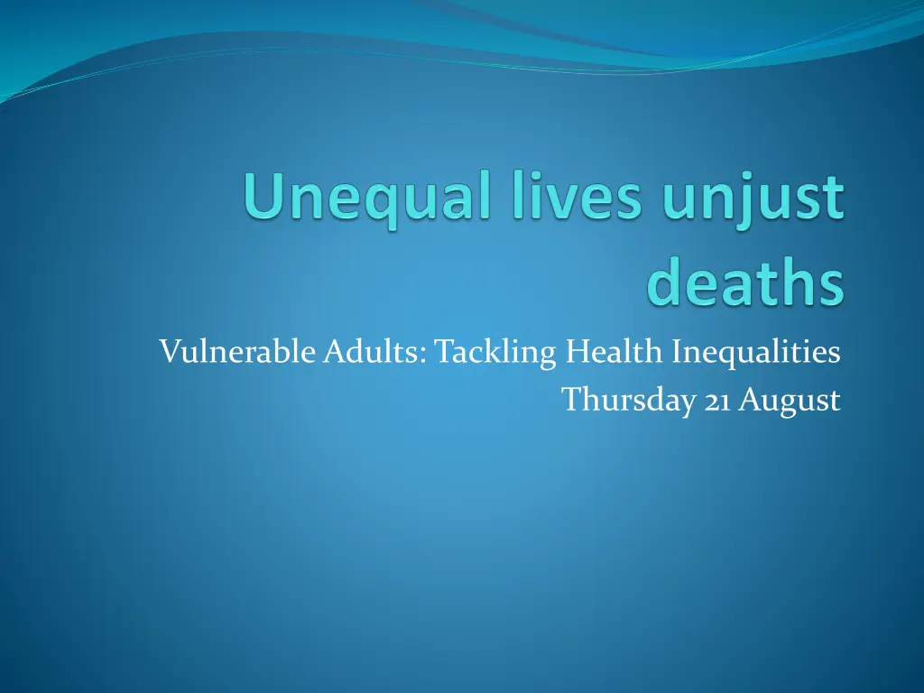 vulnerable adults tackling health inequalities