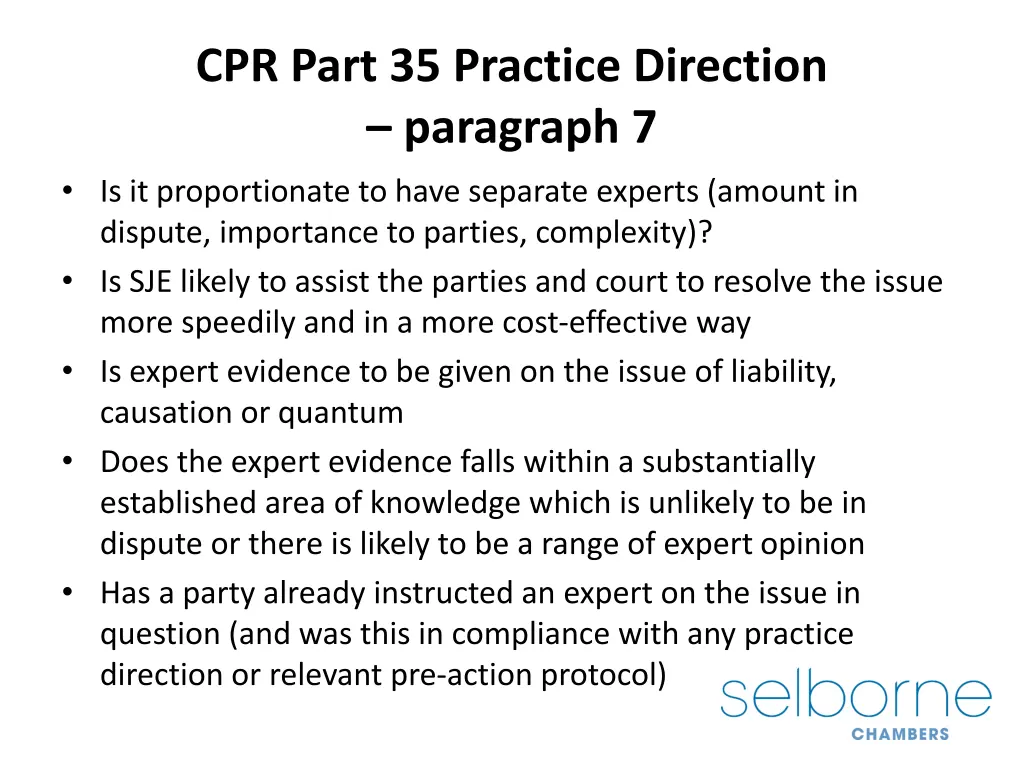 cpr part 35 practice direction paragraph