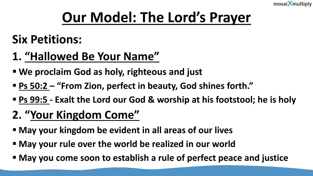 our model the lord s prayer 1