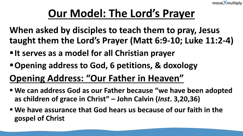 our model the lord s prayer