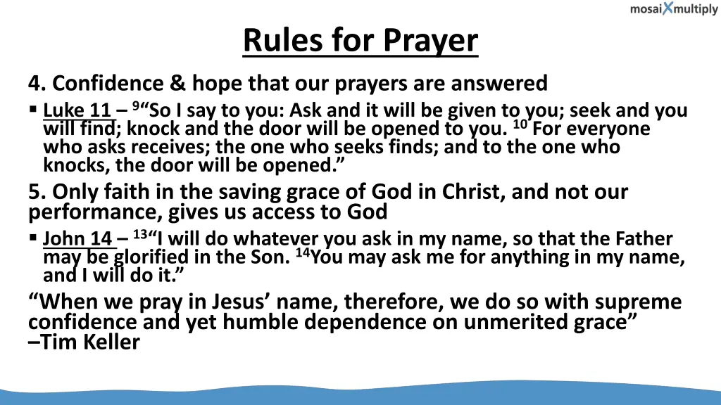 rules for prayer 1