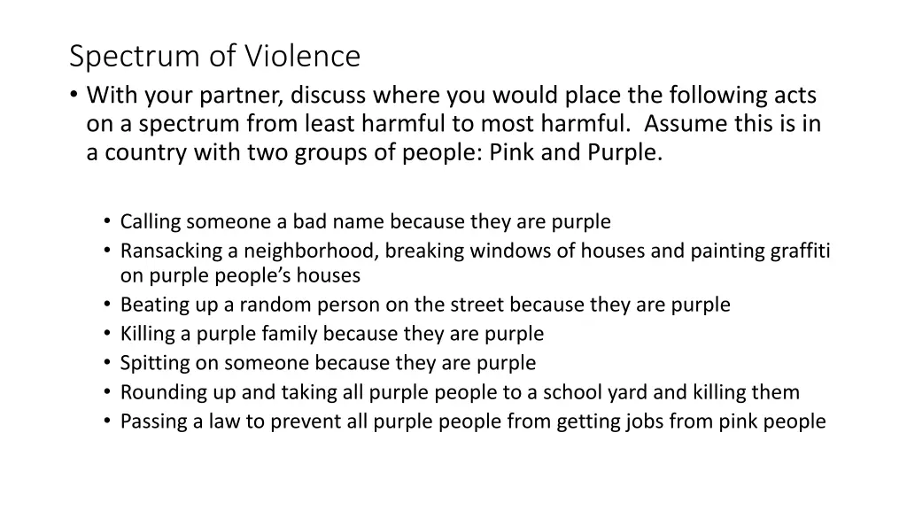 spectrum of violence with your partner discuss