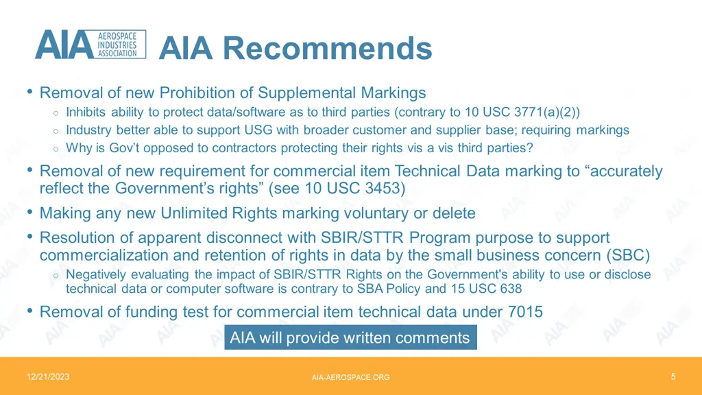 aia recommends