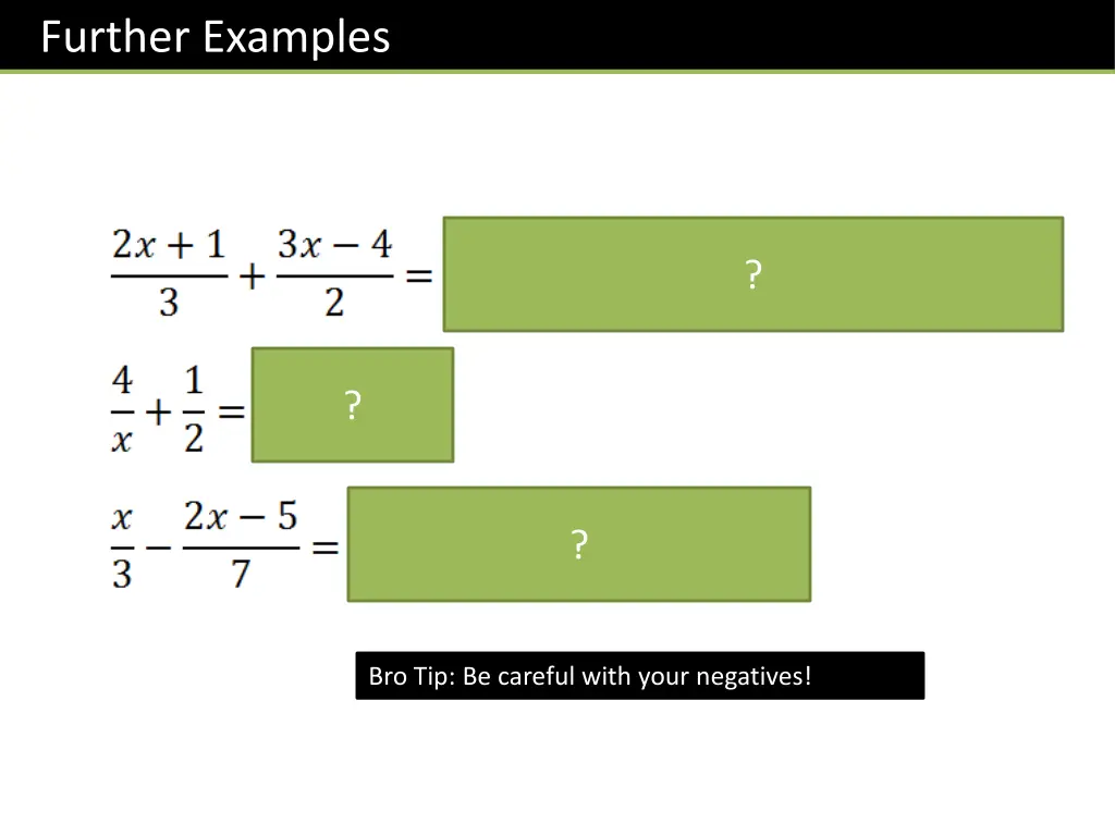 further examples