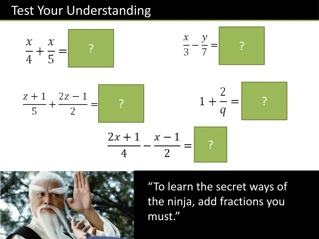 test your understanding
