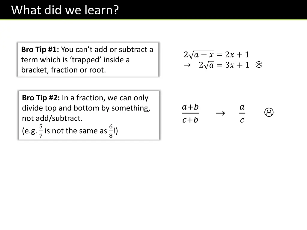 what did we learn