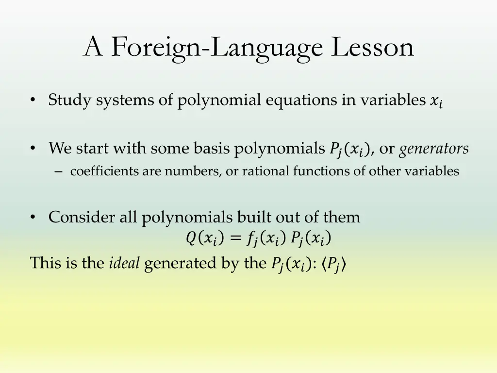 a foreign language lesson