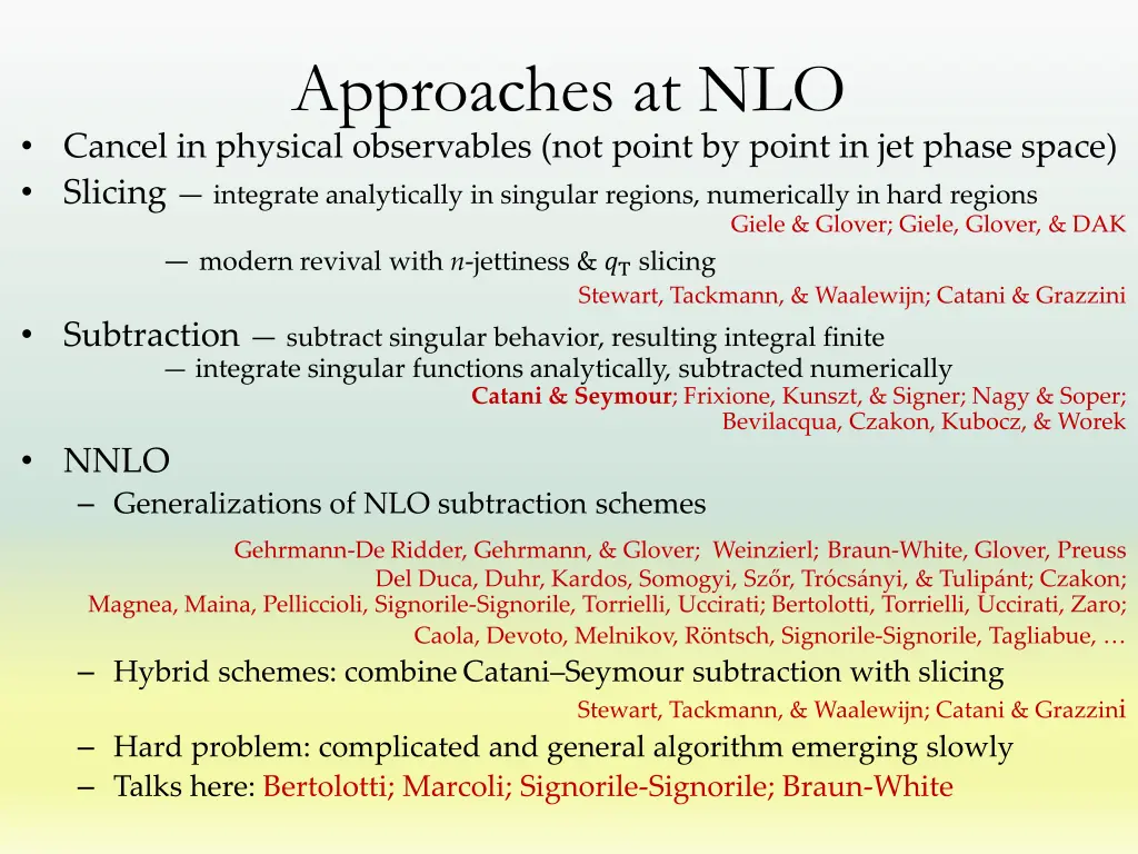 approaches at nlo cancel in physical observables