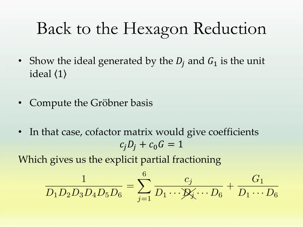 back to the hexagon reduction